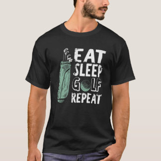 Eat Sleep Golf Repeat Vintage Golfer Golfing Outfi T-shirt