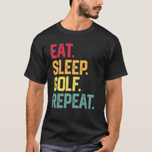 Eat Sleep Golf Repeteren Retro Golfing Fathers Day T-shirt
