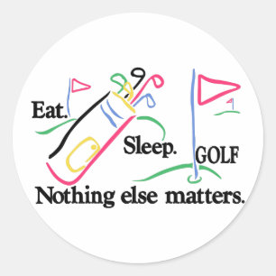 Eat Sleep Golf Ronde Sticker