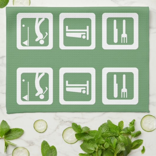 Eat Sleep Golf Theedoek (Gevouwen)