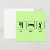 Eat Sleep Golf Uitnodiging (Voorkant / Achterkant)