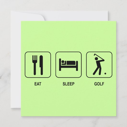 Eat Sleep Golf Uitnodiging (Voorkant)