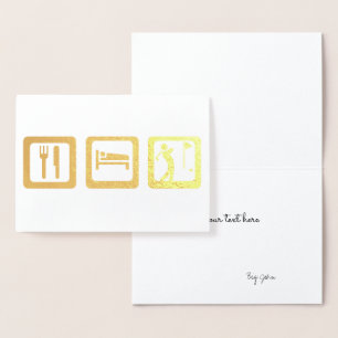 Eat Sleep Golf voor de golffanaat Folie Kaarten