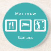 Eat Sleep Golf Zandsteen Onderzetter (Voorkant)