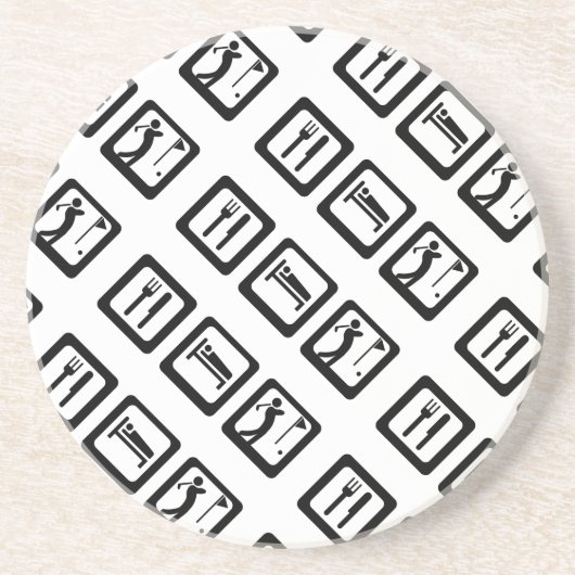 Eat Sleep Golf Zandsteen Onderzetter (Voorkant)