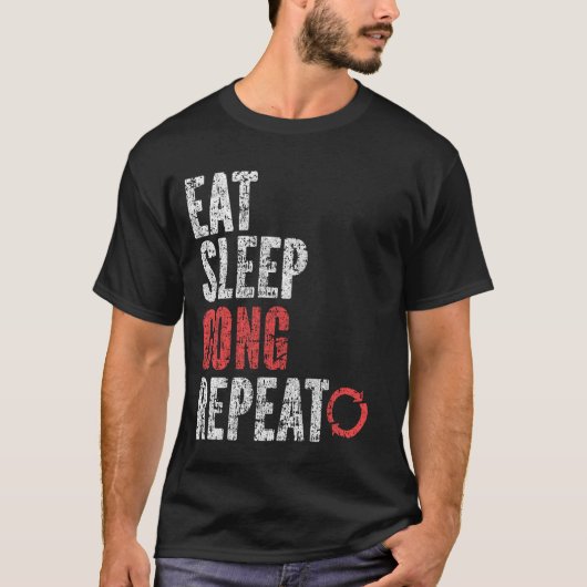 Eat Sleep Gong Herhalen T-shirt (Voorkant)