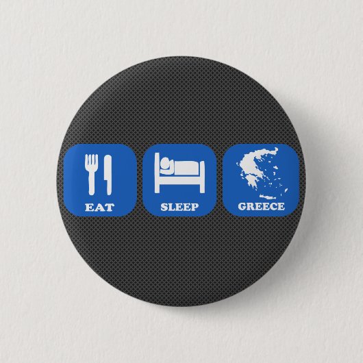 Eat Sleep Griekenland Ronde Button 5,7 Cm (Voorkant)