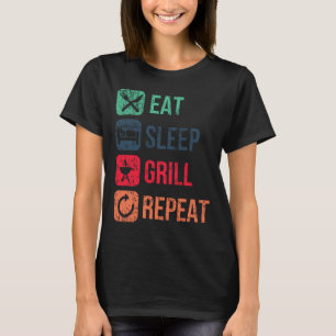 Eat Sleep Grill Herhaal T-shirt