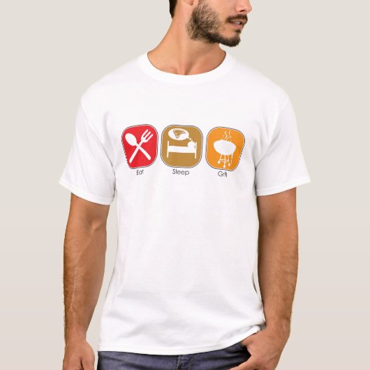 Eat Sleep Grill T-shirt (Voorkant)