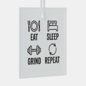 Eat. Sleep. Grind. Repeat Glas Ornament (Voorkant Rechts)