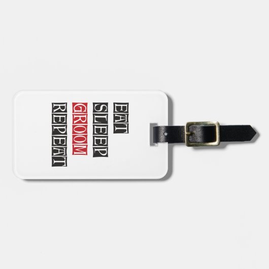 Eat Sleep Groom Herhalen Bagagelabel (Voorkant horizontaal)