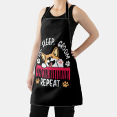 Eat Sleep Groom Herhalen Pet Grooming Dog Groomer Schort (Insitu)