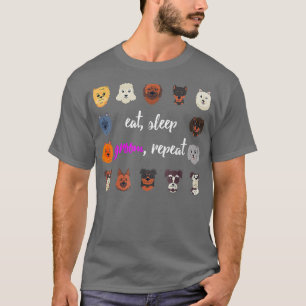 Eat Sleep Groom Repeat Dog Grooming Funny T-shirt