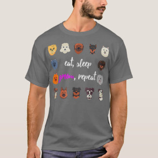 Eat Sleep Groom Repeat Dog Grooming Funny T-shirt