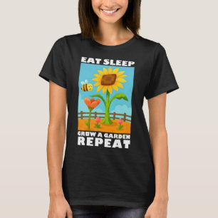 Eat Sleep Grow A Garden Repeat Gamer-stijl T-shirt