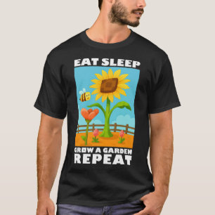 Eat Sleep Grow A Garden Repeat Gamer-stijl T-shirt