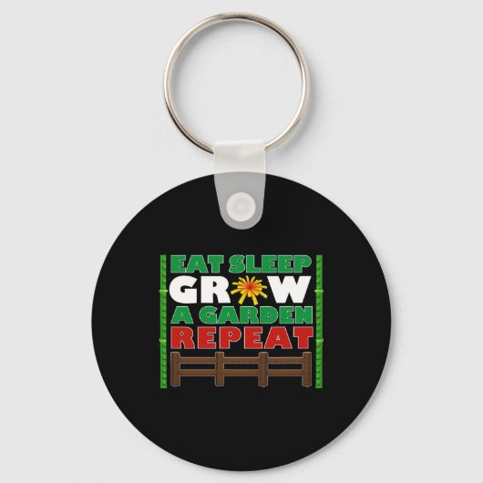 Eat Sleep Grow A Garden Repeat Gamer Style 1 Sleutelhanger (Voorkant)