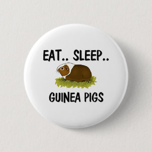 Eat Sleep GUINEA PIGS Ronde Button 5,7 Cm