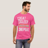 Eat Sleep Guitar Akoestische Gitarist T-shirt (Voorkant volledig)