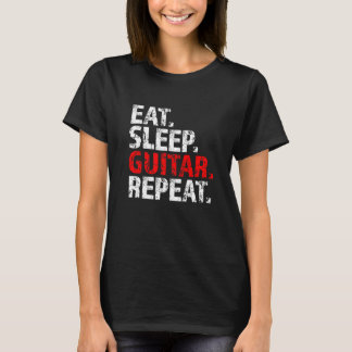 Eat Sleep Guitar Repareert gitarist Player Musicus T-shirt