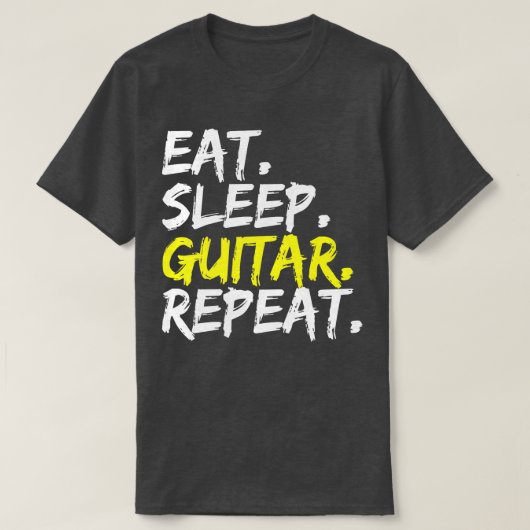 Eat Sleep Guitar Repeat guitar player electric gui T-shirt (Design voorkant)
