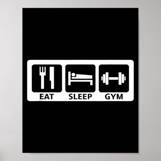 Eat Sleep Gym Fitness Trainer Workout Gift Poster (Voorkant)