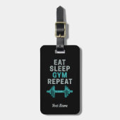 Eat Sleep Gym Herhaal de turnspiegel  voor werkuit Bagagelabel (Voorkant verticaal)
