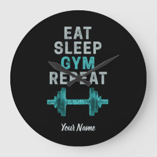 Eat Sleep Gym Herhaal de turnspiegel  voor werkuit Grote Klok