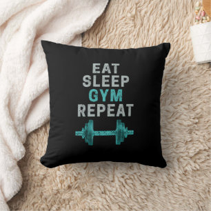 Eat Sleep Gym Herhaal de turnspiegel  voor werkuit Kussen