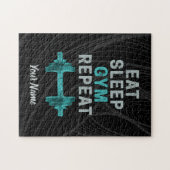 Eat Sleep Gym Herhaal de turnspiegel voor werkuit Legpuzzel (Horizontaal)