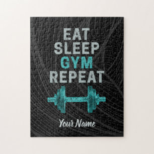 Eat Sleep Gym Herhaal de turnspiegel  voor werkuit Legpuzzel