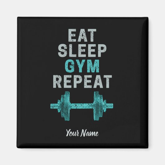 Eat Sleep Gym Herhaal de turnspiegel  voor werkuit Magneet (Voorkant)