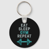 Eat Sleep Gym Herhaal de turnspiegel voor werkuit Sleutelhanger (Voorkant)