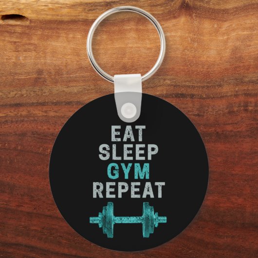 Eat Sleep Gym Herhaal de turnspiegel voor werkuit Sleutelhanger (Voorkant)