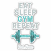 Eat Sleep Gym Herhaal de turnspiegel  voor werkuit Sticker (Voorkant)