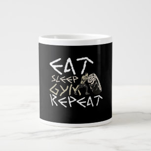 Eat Sleep Gym Herhaal Funny Quote Grote Koffiekop