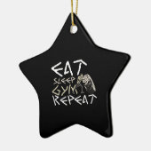 Eat Sleep Gym Herhaal Funny Quote Keramisch Ornament (Links)
