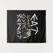Eat Sleep Gym Herhaal Funny Quote Wandkleed (Voorkant (horizontaal))