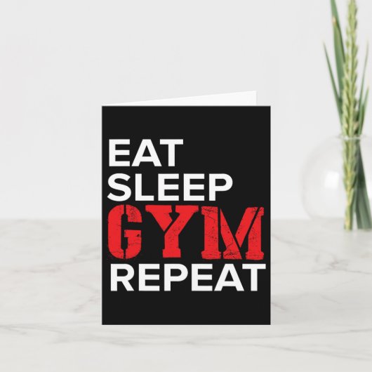 Eat Sleep Gym Herhalen Kaart (Voorkant)