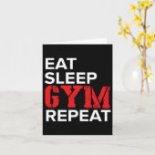Eat Sleep Gym Herhalen Kaart (Gele Bloem)