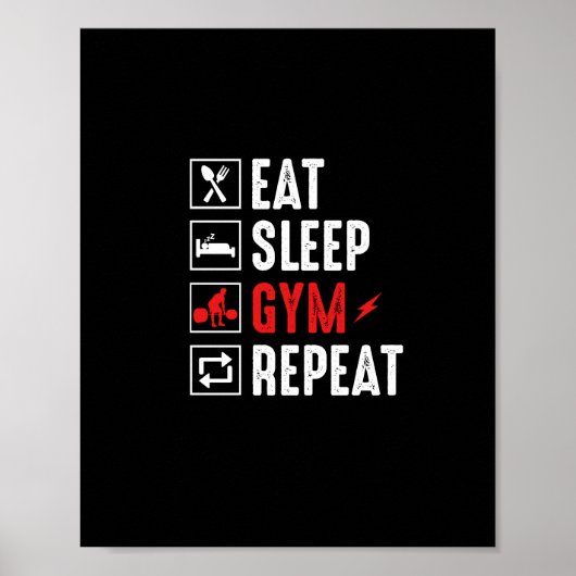 eat_sleep_gym_herhalen poster (Voorkant)