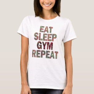Eat Sleep Gym Herhalen T-shirt