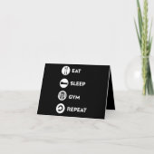 EAT SLEEP GYM REPEAT BEDANKKAART (Voorkant)