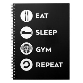 EAT SLEEP GYM REPEAT NOTITIEBOEK