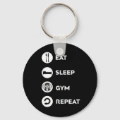 EAT SLEEP GYM REPEAT SLEUTELHANGER (Voorkant)