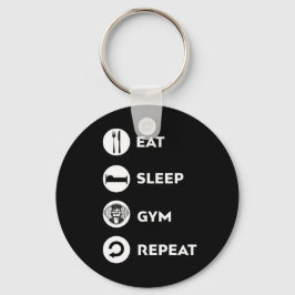 EAT SLEEP GYM REPEAT SLEUTELHANGER