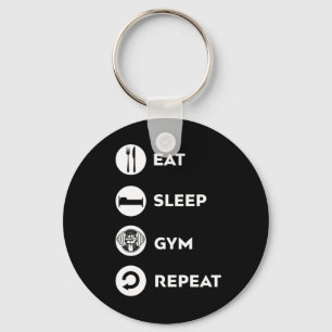 EAT SLEEP GYM REPEAT SLEUTELHANGER