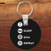 EAT SLEEP GYM REPEAT SLEUTELHANGER (Voorkant)