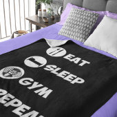 Eat Sleep Gym Repo Pictogram Fleece Deken
