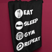 Eat Sleep Gym Repo Pictogram Fleece Deken